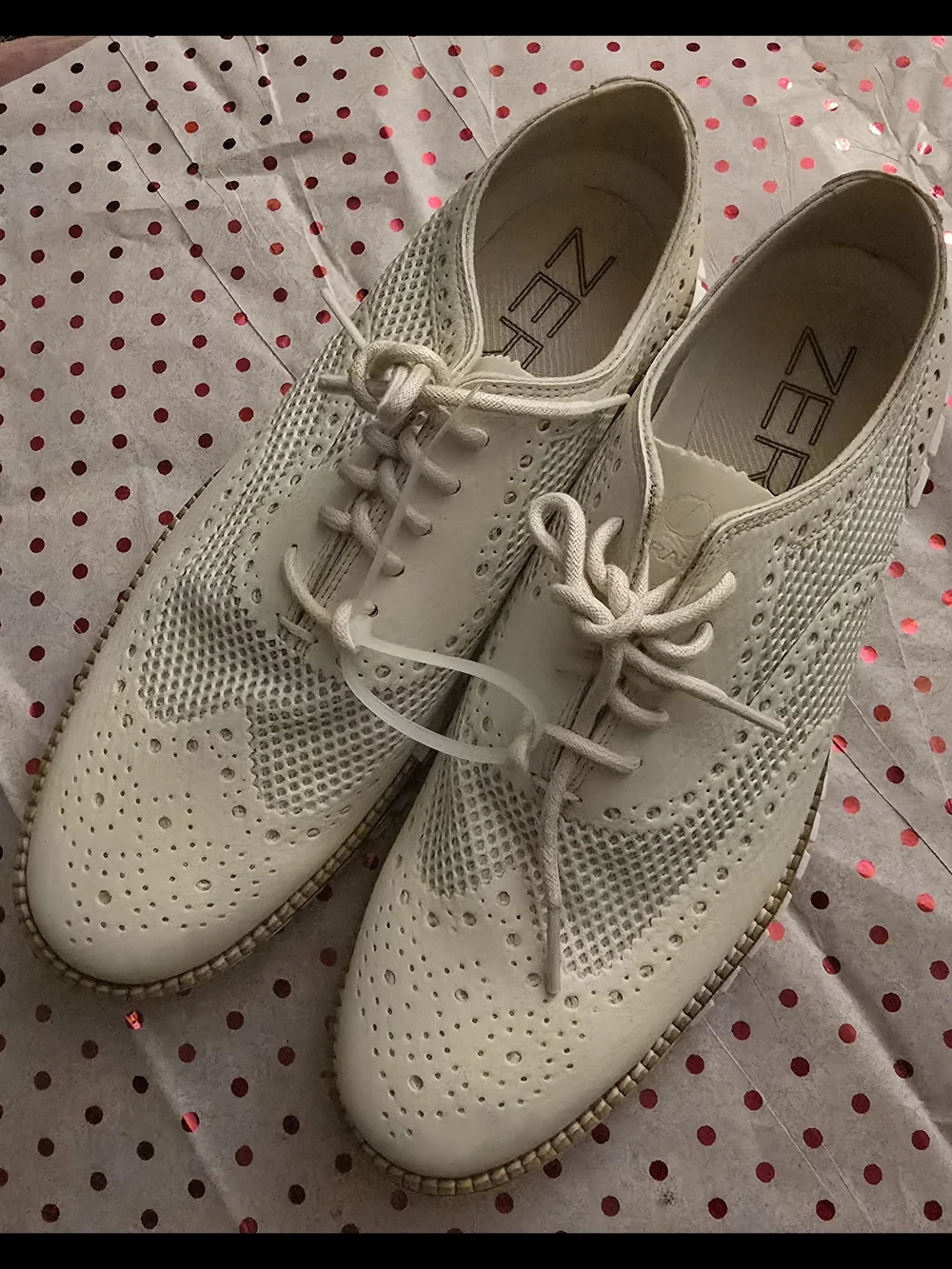 Men's Cole Haan Zeroground Stitchknit Cream Lace-Up Casual Oxford Sneakers NWOT